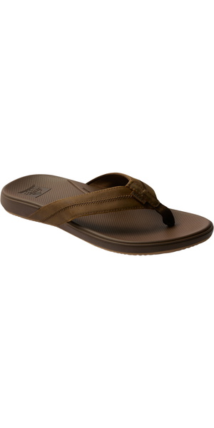 2026 Reef Mens Cushion Phantom Leather 2.0 Flip Flops CJ6205 - Toffee